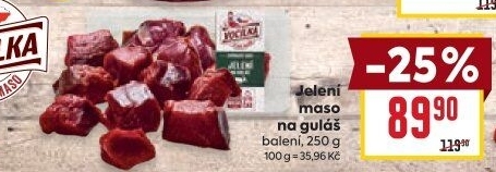 Jelení maso na guláš Vocílka