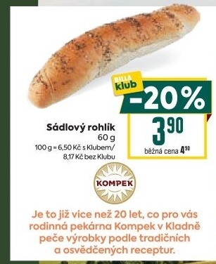 Rohlík sádlový Kompek