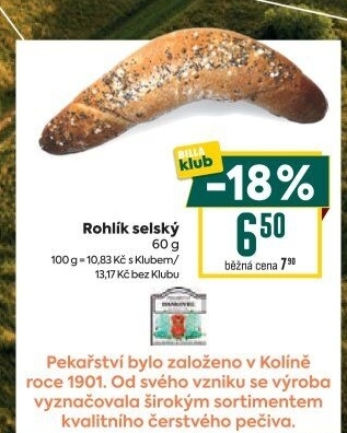 Rohlík selský Pekařství Hankovec