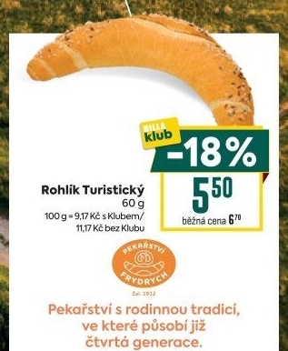 Rohlík Turistický Pekařství Frydrych