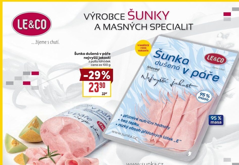 Šunka dušená nejvyšší jakosti LE&