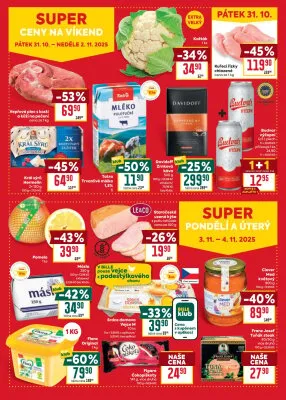 akční leták BILLA 29.10.2025-4.11.2025