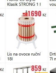 Lis na ovoce ruční 18l