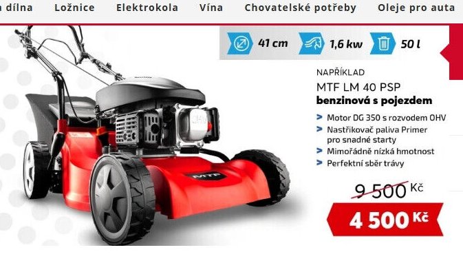 MTF LM 40 PSP benzínová sekačka s pojezdem - Mountfield akcniletaky.com