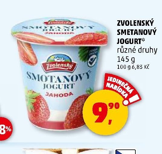 ZVOLENSKÝ SMETANOVÝ JOGURT různé druhy