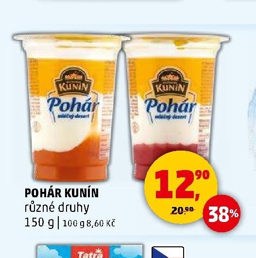 POHÁR KUNÍN různé druhy