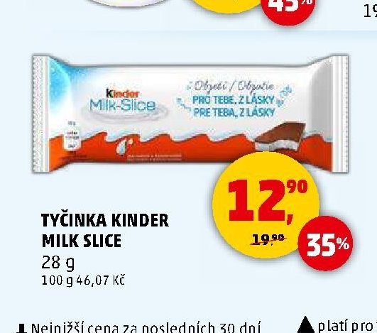 TYČINKA KINDER MILK SLICE