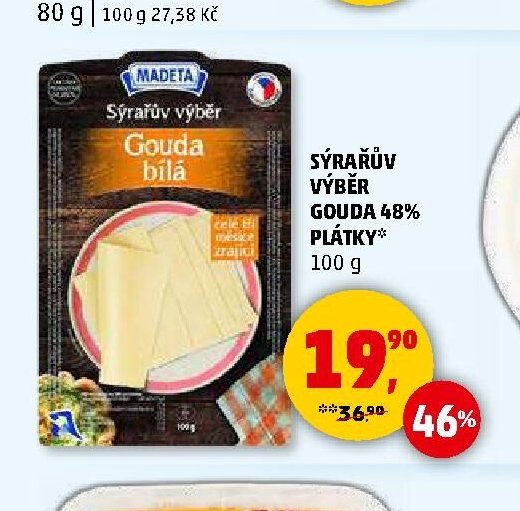 Sýrův výběr Gouda 48% plátky 100 g