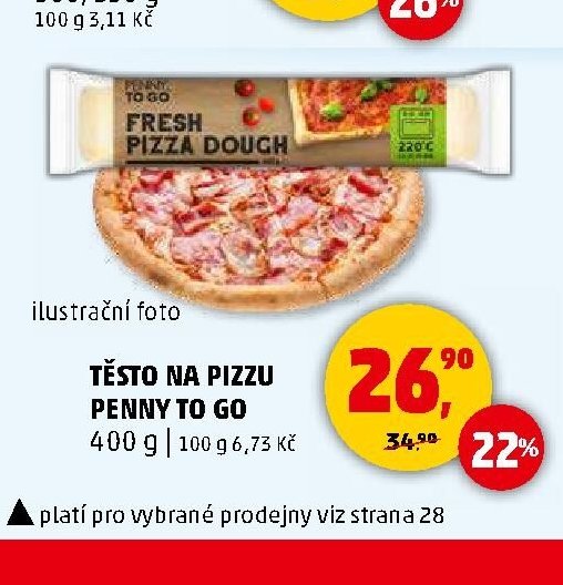 Těsto na pizzu Penny To Go 400 g