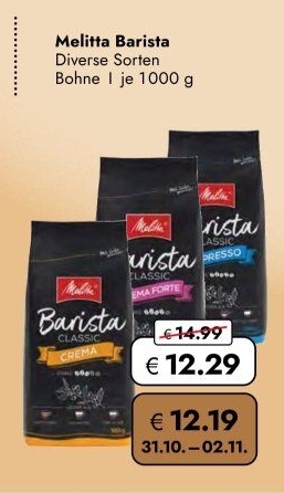Zrnková káva Barista Melitta