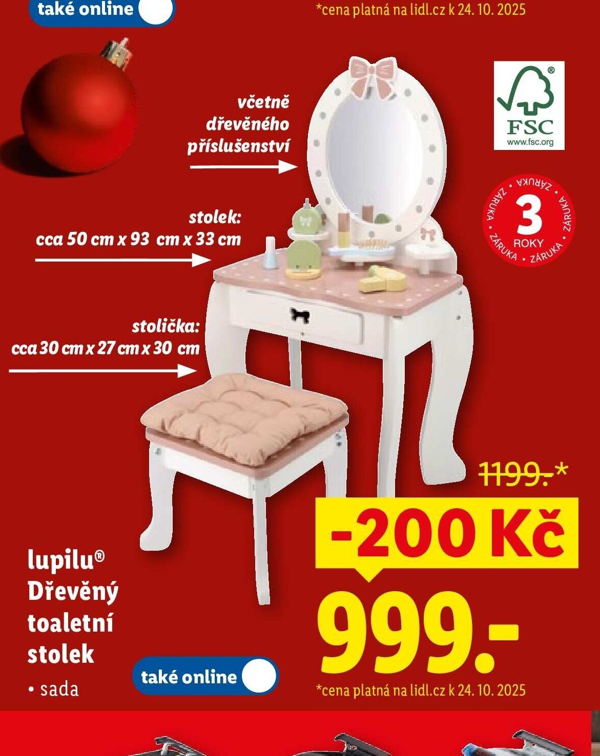 lupilu Dřevěný toaletní stolek