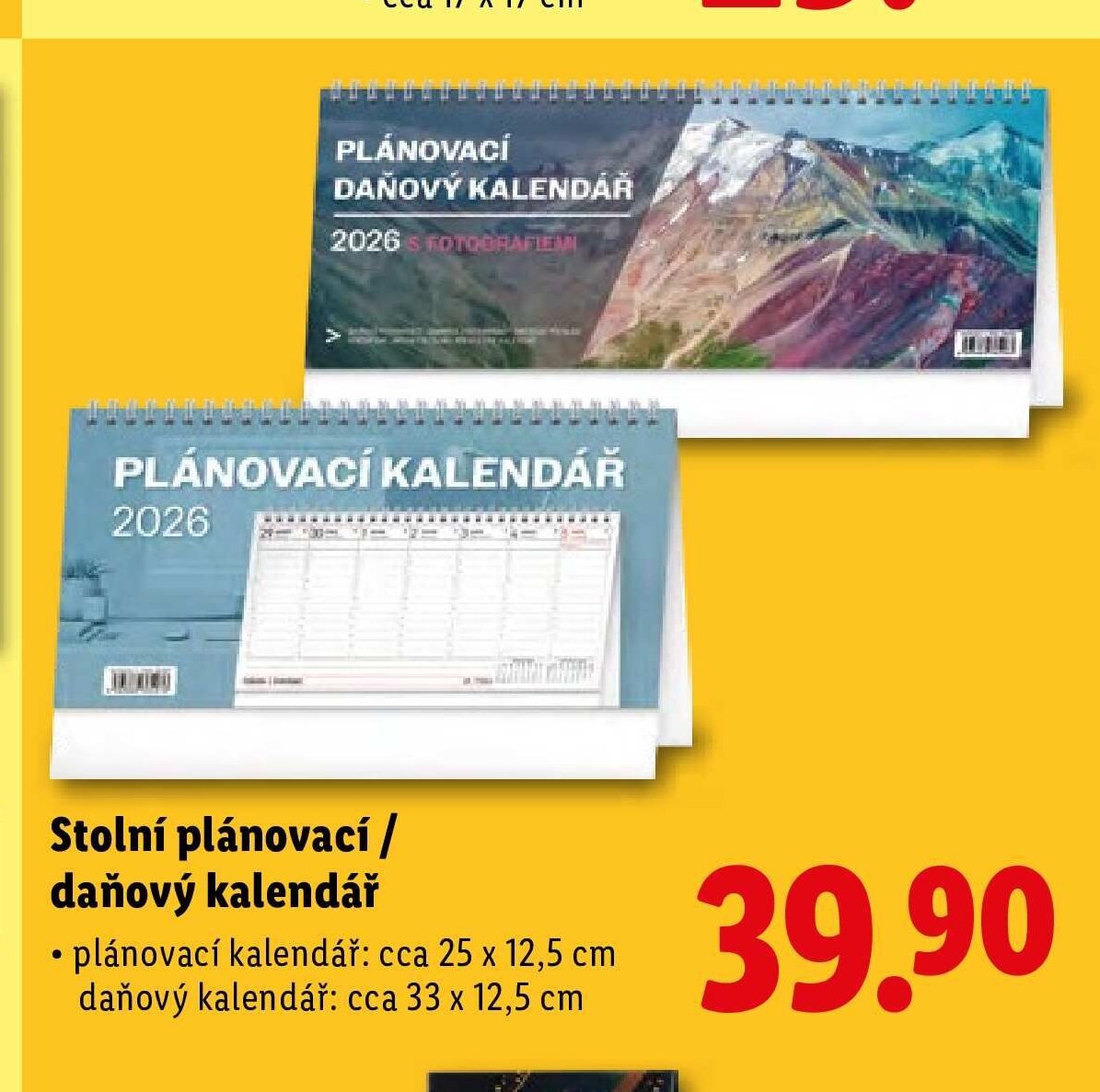 Stolní plánovací / daňový kalendář