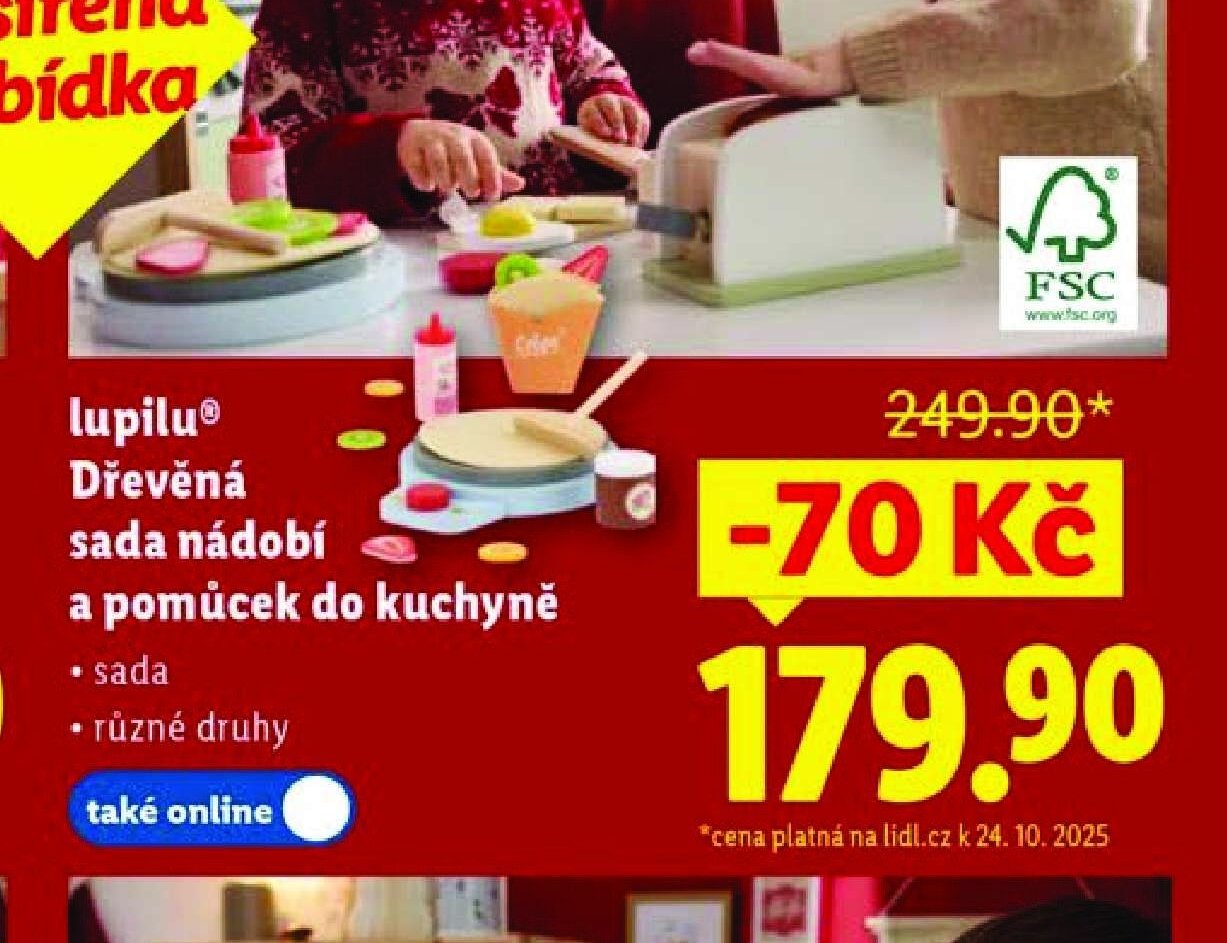 lupilu Dřevěná sada nádobí a pomůcek do kuchyně