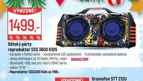 Dětský párty reproduktor SSS 3600 KIDS