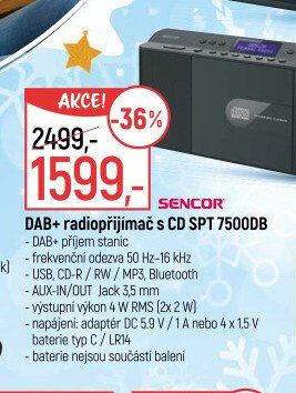 DAB+ radiopřijímač s CD SPT 7500DB