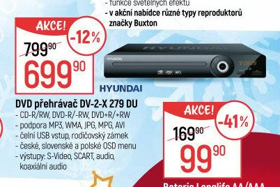 DVD přehrávač DV-2-X 279 DU