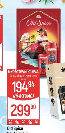Old Spice Captain Dark šampon, sprchový gel a tuhý deodorant
