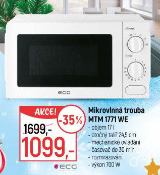 Mikrovlnná trouba ECG MTM1771WE