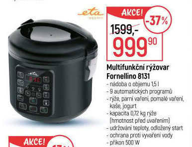 Multifunkční rýžovar Fornellino 8131 Eta