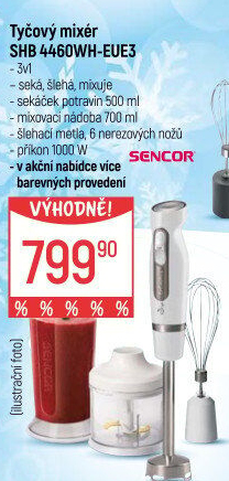 Tyčový mixér Sencor SHB4460WHEUE3