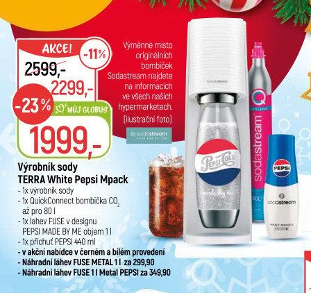 Výrobník sody TERRA White Pepsi Mpack