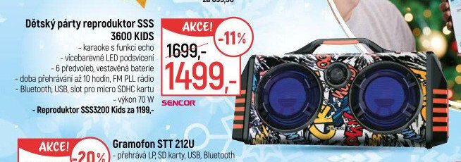 Dětský párty reproduktor SSS 3600 KIDS