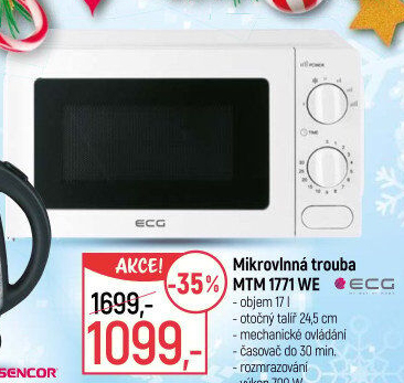 Mikrovlnná trouba ECG MTM1771WE