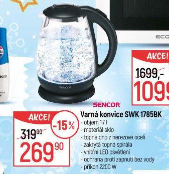 Rychlovarná konvice Sencor SWK 1785BK