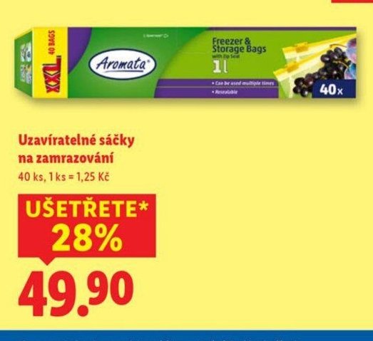 Aromata Uzavíratelné sáčky na zamrazování