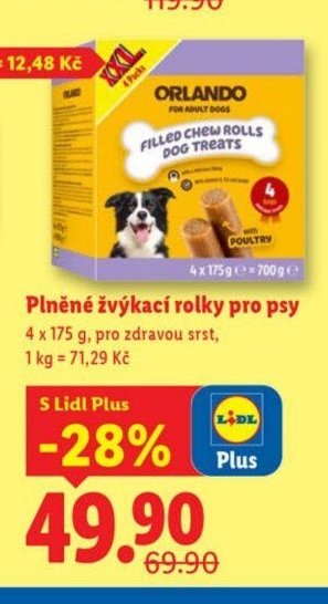 Orlando Plněné žvýkací rolky pro psy