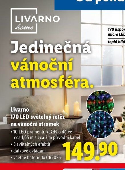 Livarno 170 LED světelný řetěz na vánoční stromek