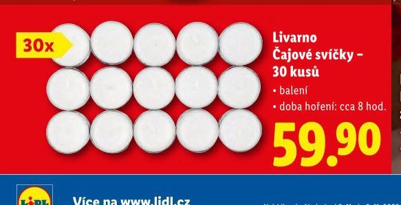 Livarno Čajové svíčky - 30 kusů