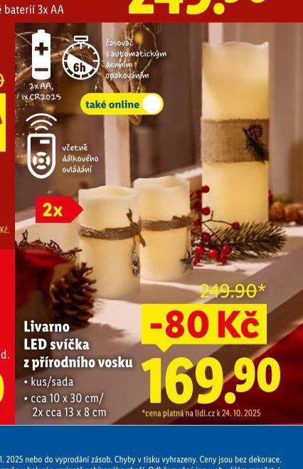 Livarno LED svíčka z přírodního vosku