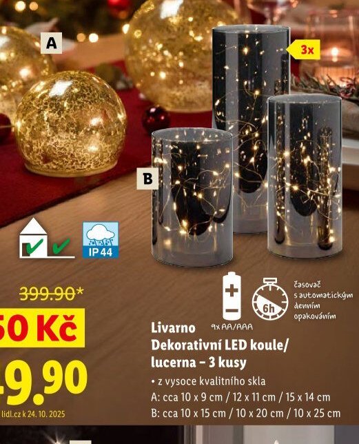 Livarno Dekorativní LED koule/lucerna - 3 kusy - Lidl akcniletaky.com