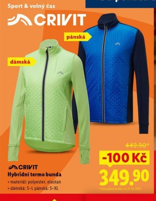 Crivit Hybridní termo bunda