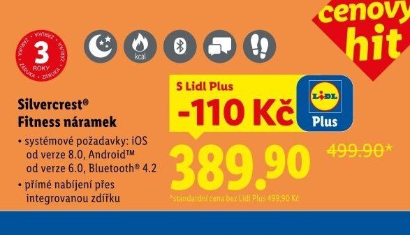 Silvercrest Fitness náramek