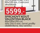 Sprchový kout Valentina Black 80x100x190
