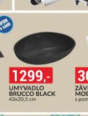 Umyvadlo Brucco Black 43x20,5 cm