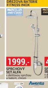 Sprchový set Alfa s dešťovou sprchou a baterií chrom