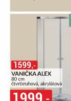 Vanička Alex 80 cm čtvrtkruhová akrylátová
