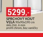 Sprchový kout Vela 90x90x190 cm sklo čiré 6 mm