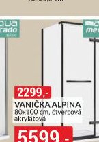 Vanička Alpina 80x100 cm čtvercová akrylátová