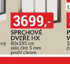 Sprchové dveře HX 80x185 cm sklo čiré 5 mm