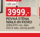 Pevná stěna Walk-in Fiord 100x195 cm sklo čiré 6 mm