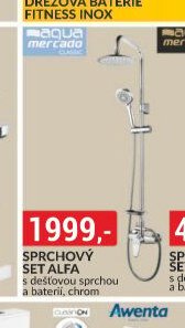 SPRCHOVÝ SET ALFA s dešťovou sprchou a baterií, chrom