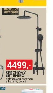 SPRCHOVÝ SET ENIRO s dešťovou sprchou a baterií, černá