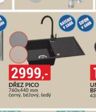 DŘEZ PICO 760x440 mm černý, béžový, šedý