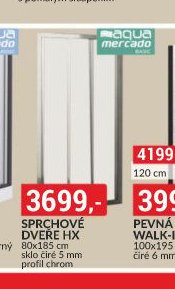 SPRCHOVÉ DVEŘE HX 80x185 cm sklo čiré 5 mm profil chrom