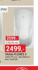 VANA FLORES 2 160x70 cm, akrylátová bez nožiček