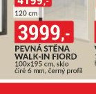 Pevná stěna Walk-in Fiord